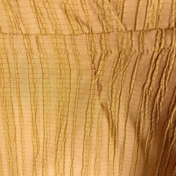 MINKPINK Gold Orange Short Flutter Sleeve V Neck Top with Ties on Sides Small - Picture 7 of 7